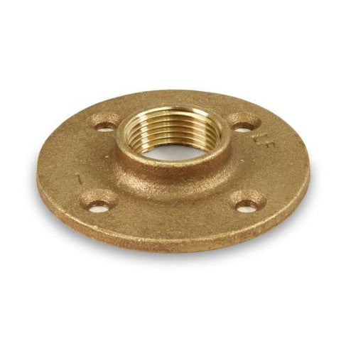 Everflow BRFF0100-NL 1" Floor Flange W Holes Brass Lead Free  | Midwest Supply Us