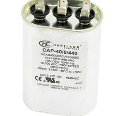 Hartland Controls CAP-40/5/440 40/5MFD 370/440V OVAL RUN CAP  | Midwest Supply Us