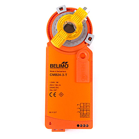 Belimo CMB24-3-T.1 Damper Actuator, 18 in-lb [2 Nm], Non fail-safe, AC/DC 24 V, On/Off, Floating point, terminals Multipack 20 pcs.  | Midwest Supply Us