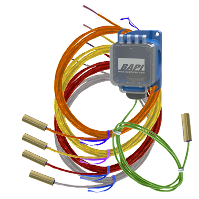 BAPI BA/10K-2-CPFEP-RED-18"-BBX Concave Remote Probe Temperature Sensors with Colored Cables  | Midwest Supply Us