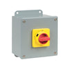 EDS2-325-CS-GRY | EDS2-325-CS-GRY - IEC Enclosed Disconnect Switch, 3 Pole, 25A, Carbon Steel Enclosure - Type 12 and 13, Red/Yellow Round Operating Handle | C3 Controls