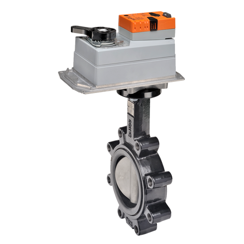 Belimo F6150HDU+DRCX120-3 Butterfly Valve | 6" | 2 Way | 1579 Cv | w/ Non-Spring | 120V | Floating Point  | Midwest Supply Us