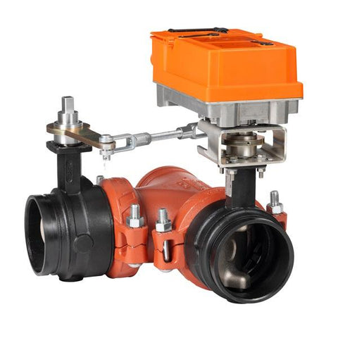 Belimo F7100VIC+JRBUP-3-T Butterfly Valve (BFV), 4", 3-way, ANSI Class Grooved AWWA, Cv 820 Actuator, AC 24...240 V / DC 24...125 V, On/Off, Floating point, 35 s, 2x SPDT, IP66/67  | Midwest Supply Us