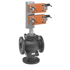 Belimo G7150DS+2*AFBUP-X1 Globe Valve | 6" | 3 Way | 248 Cv | w/ Spg Rtn | 24 -240V | On/Off  | Midwest Supply Us