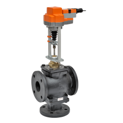Belimo G7150D+EVX120-3 Globe Valve (GV), 6", 3-way, ANSI Class 125 | Valve Actuator, Non fail-safe, AC100-240V, On/Off, Floating point  | Midwest Supply Us