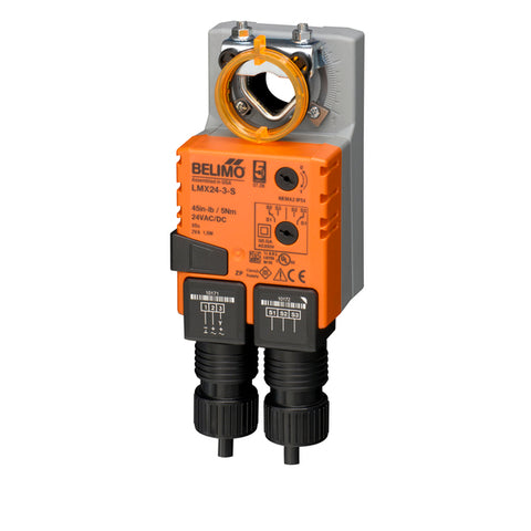 Belimo LMX24-3-S Damper Actuator | 45 in-lb | Non-Spg Rtn | 24V | On/Off/Floating Point  | Midwest Supply Us