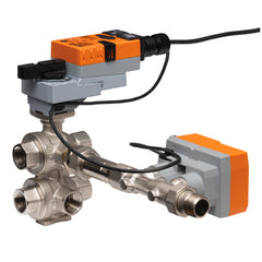 Belimo P3050B6-KS+LRX24-LP-EP6 Electronic Pressure Independent Valve (6-way EPIV), 1/2", 6-way, 5.5 |Configurable Valve Actuator, Non fail, AC/DC 24V, 2...10 V, MFT  | Midwest Supply Us