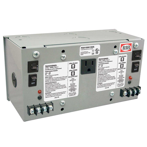 Functional Devices PSH100A100A Enclosed Dual 100VA 120 to 24Vac UL class 2 power supply  | Midwest Supply Us