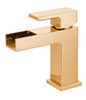 RAX-V40BG | Reuss Axio Single Handle Lav Faucet Waterfall Brushed Gold | Everflow