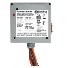 Functional Devices RIB01P30-S-NONC Enclosed Relay 30Amp DPST (1 NO & 1 NC) 120Vac + Coil Side Override  | Midwest Supply Us
