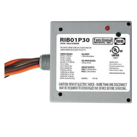 RIB RELAYS RIB01P30 Enclosed Relay 30Amp DPST 120Vac  | Midwest Supply Us
