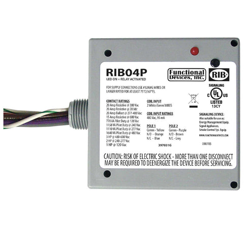 Functional Devices RIB04P Enclosed Relay 20Amp DPDT 480Vac  | Midwest Supply Us