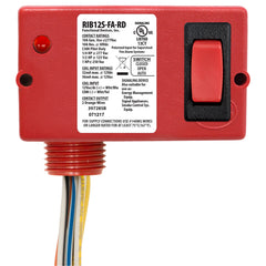 Functional Devices RIB12S-FA-RD Enclosed Relay 10A SPST 12Vac/dc + Override; Polarized Red Hsg  | Midwest Supply Us