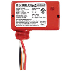 Functional Devices RIB21CDC-RD Enclosed pilot relay,Class2 Dry Contact input,120-277Vac pwr, 10A SPDT Red Hsg  | Midwest Supply Us