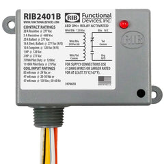 Functional Devices RIB2401B Enclosed Relay 20Amp SPDT 24Vac/dc/120Vac  | Midwest Supply Us