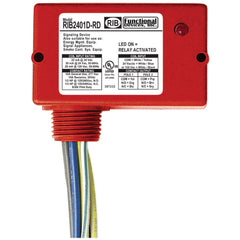 Functional Devices RIB2401D-RD Enclosed Relay 10Amp DPDT 24Vac/dc/120Vac Red Hsg  | Midwest Supply Us