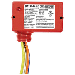 Functional Devices RIB24C-FA-RD Enclosed Relay, 10A, SPDT, Polarized 24Vdc, 24Vac Red Hsg  | Midwest Supply Us