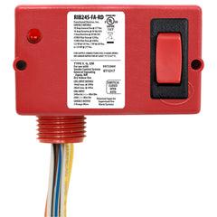 Functional Devices RIB24S-FA-RD Enclosed Relay, 10A, SPST W/override sw, Polarized 24Vdc, 24Vac Red Hsg  | Midwest Supply Us