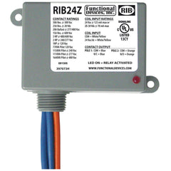 Functional Devices RIB24Z 30AMP 24VAC/DC SPST-NO/SPST-NC  | Midwest Supply Us