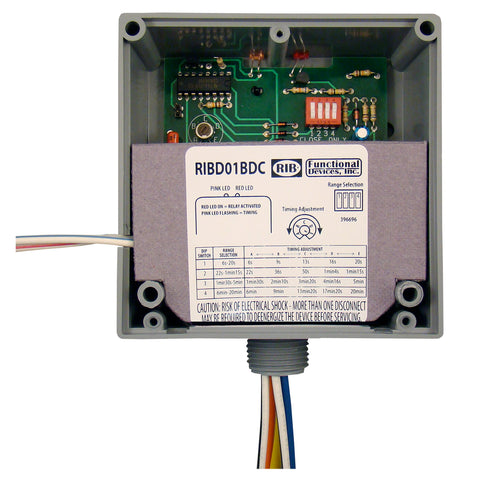 Functional Devices RIBD01BDC Enclosed Time Delay Relay, Class 2 Dry Contact input,120Vac pwr, 20A SPDT  | Midwest Supply Us