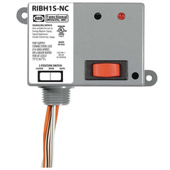 Functional Devices RIBH1S-NC Enclosed Relay 10Amp SPST-NC + Override 10-30Vac/dc/208-277Vac  | Midwest Supply Us