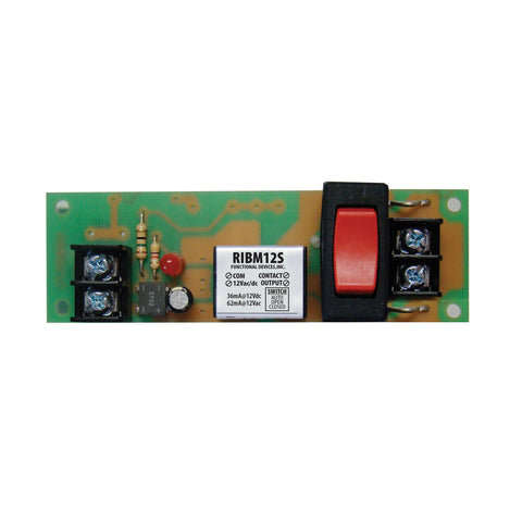 Functional Devices RIBM12S Panel Relay 4.00x1.25in 15Amp SPST + Override 12Vac/dc  | Midwest Supply Us