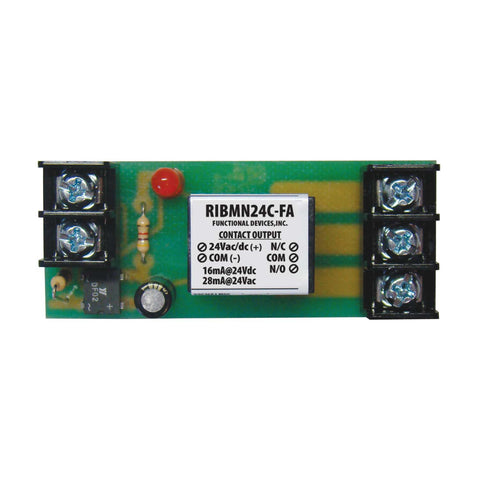 Functional Devices RIBMN24C-FA Panel Relay 2.75in 15Amp SPDT polarized 24Vdc/24Vac  | Midwest Supply Us