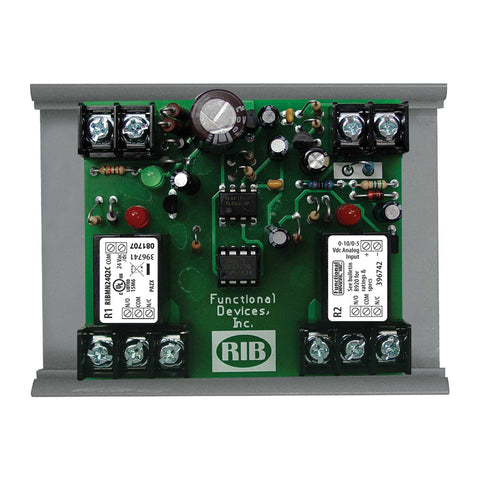 Functional Devices RIBMN24Q2C Panel I/O Expander 2.75in 15Amp 2-SPDT 24Vac/dc power, 0-5Vdc Control w/ MT212-4  | Midwest Supply Us