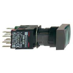 Schneider Electric (Square D) XB6DW3B5B Green rectang flush complete illum pushbutton Ø16 spring return 1NO+1NC 12...24V  | Midwest Supply Us