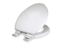 Everflow TSWE4-W EVERFLOW Toilet Seat Molded Wood Elongated White Adj. hinge Easy remove Slow close Deluxe  | Midwest Supply Us