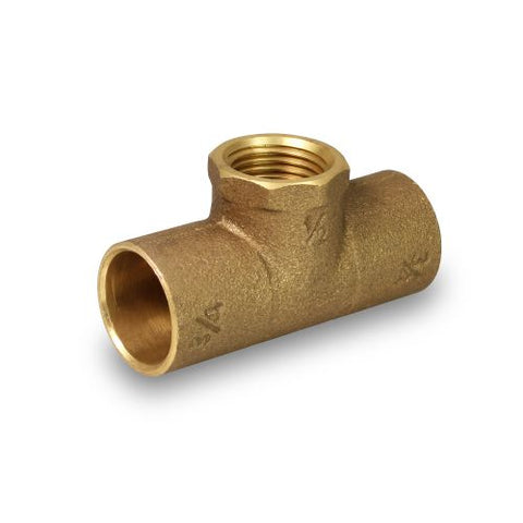 Everflow CCFT0001-NL 1" NOM Cast Brass Tee C X C X F Lead Free  | Midwest Supply Us
