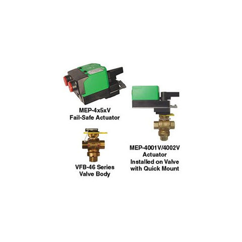 KMC Controls VEB-4602CBCK CCV | 0.5" - 3 Way | 0.6 Cv | Non-Spring Return | 24V | Modulating  | Midwest Supply Us