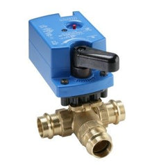 Johnson Controls VG1895BN+9A4IGA 3/4" THREE-WAY BALL VAL;; 11.7 CV; PRESS END CONN; SS TRIM; NON-SPRIG RTN;  | Midwest Supply Us