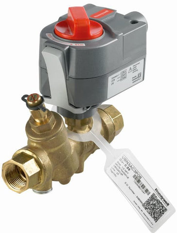Honeywell VRN2CHPXH101 PRESSURE INDEPENDENT CONTROL VALVE WITH ELECTRIC ACTUATOR - 1 IN. NPT - 2-WAY - 6 GPM  - PLATED BRASS TRIM - COMMUNICATING SYLK  (FAIL OPEN) - 24 VAC - 2 AUX SWITCHES  | Midwest Supply Us
