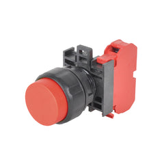 C3 Controls W22PB-MER-10 W22PB-MER-10 - 22mm IEC Mom. Non-Illum. Push Button, Chrome Plated Bezel, Extended Cap, Red, 1 NO Contact Block  | Midwest Supply Us