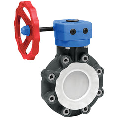 Spears 253322-060 6 PTFE LINED BUTTERFLY VALVE W/GEAR OPERATOR FKM  | Midwest Supply Us