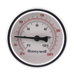Resideo GT162 2 1/2 IN. THERMOMETER WITH WELL. 32-250F TEMP RANGE. STEEL CASE, BRASS WELL.  | Midwest Supply Us