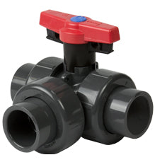 Spears 7023L1-005C 1/2 CPVC TRUE UNION INDUSTRIAL 3 WAY FULL PORT HORIZONTAL L1 FLANGED EPDM  | Midwest Supply Us