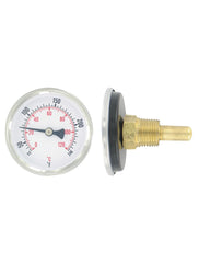 Dwyer Instruments HWT250 Bi-metal | hot water thermometer with brass separable well | range 30-250 F° (0-120 C°)  | Midwest Supply Us