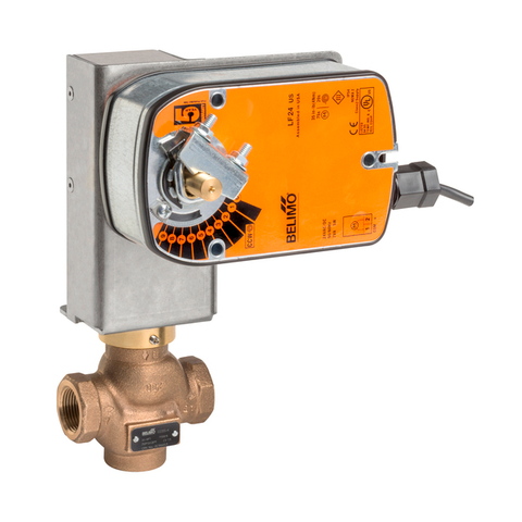 Belimo G232B-M+LFX24-SR-S US Globe Valve (GV), DN 1 1/4" [32], 2-way, ANSI Class 250, Cv 20 ,Configurable, Valve Actuator, 35 in-lb [4 Nm], Fail-Safe, AC/DC 24 V, programmable, 1x SPDT, 2...10 V  | Midwest Supply Us