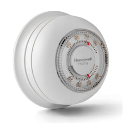 HONEYWELL RESIDENTIAL T87K1007 Premier White 24v Mercury Free Heat Only Round Thermostat For Conventional/Gas Oil Forced Warm Air Steam And Gravity 2 & 3 Wire Applications (RWY) 40-90F  | Midwest Supply Us