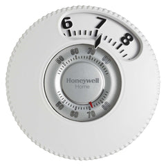 HONEYWELL RESIDENTIAL T87N1026 Premier White 24v Mercury Free Heating/Cooling Round Thermostat " Easy To See " 1H-1C 40-90F For Conventional/gas Heat Pump Oil Electric Forced Warm Air Steam And Gravity 2 & 3 Wire Applications Inclu  | Midwest Supply Us