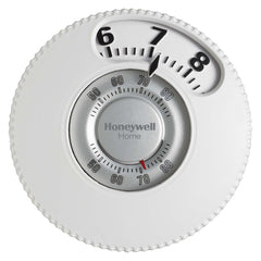 HONEYWELL RESIDENTIAL T87N1026 Premier White 24v Mercury Free Heating/Cooling Round Thermostat " Easy To See " 1H-1C 40-90F For Conventional/gas Heat Pump Oil Electric Forced Warm Air Steam And Gravity 2 & 3 Wire Applications Inclu  | Midwest Supply Us