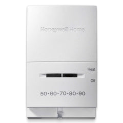 HONEYWELL RESIDENTIAL T822K1000 Premier White 24v 2 Wire Mercury Free Heat Only Vertical Mount Single Stage Thermostat With System Switch & Positive Off No Fan Switch Switch 50-90F  | Midwest Supply Us