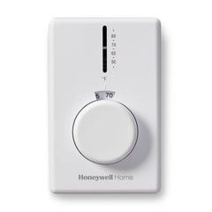 HONEYWELL RESIDENTIAL T4398A1021 120/208/240/277v SPST Diaphragm Electric Heat Thermostat In White Includes Thermometer Range Stops & Locking Cover Screws 50-80F  | Midwest Supply Us