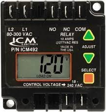 ICM ICM492C-LF Digital single-phase Line voltage monitor; fully Programmble with 5-fault memory; Protects against under/over Voltage rapid short cycling; 95-280 Vac (18-240 control Vac) Replaces ICM492C ICM491C-LF  | Midwest Supply Us