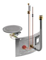 RHEEM WATER HEATER AM39922-1 Burner Assembly Kit - RG40S-40 NG W/ Gasket  | Midwest Supply Us