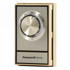 HONEYWELL RESIDENTIAL T498B1512 120/208/240v DPST Beige Electric Heat Thermostat With Thermometer Positive Off Range Stops & Locking Cover 40-80F  | Midwest Supply Us