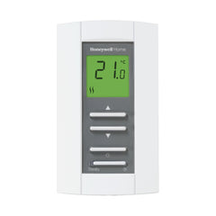 HONEYWELL RESIDENTIAL TH114-A-240S-B 208/240V SPST Line Volt Manual Thermostat For Electric Heat In White With Backlit Display 40-86F  | Midwest Supply Us
