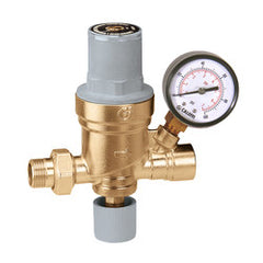 CALEFFI 553642A 1/2" NPT Autofill Boiler Feed Valve W/ Pressure Gauge  | Midwest Supply Us
